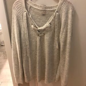 Lace up sweater